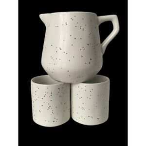 Project 62 Speckled Stoneware | Creamer & two tumblers | EUC